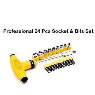                       21 in 1 Multipurpose Screwdriver Socket Set Tool Kit Combination Magnetic Wrench for Home, Office, Car, Bike                                              