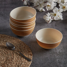 Red Butler Bamboo Fibre Dinner bowl - a set of 6 pieces  4-inch plates featuring a wooden design