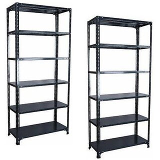                       Spacious Slotted Angle CRC Sheet 6 Shelves Multipurpose Storage Rack Dimension 12, X24, X48 Luggage Rack Pack of 2 Luggage Rack                                              