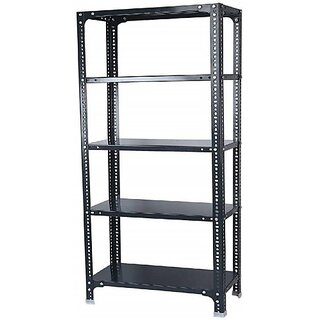                       Spacious 5 Shelf Multipurpose Slotted Angle Rack ,243677 ( Dagrey ) Luggage Rack 22 Gauge shelves & 14 Gauge Angle Luggage Rack Luggage Rack                                              