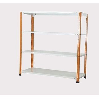                       Spacious Heavy Duty slotted Angle rack (Powder Coating) with Extra Fine Finishing (light Orange Cream colour)LUGGAGE RACK Dimension: 15X24X73 4 Shv (Color Orange angle ivoy shv ) Luggage Rack Luggage Rack                                              