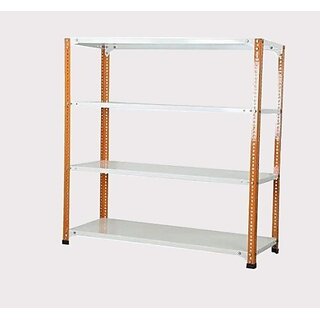                       Spacious Heavy Duty slotted Angle rack (Powder Coating) with Extra Fine Finishing (light Orange Cream colour)LUGGAGE RACK Dimension: 15X24X47 4 Shv (Color Orange angle ivoy shv ) Luggage Rack Luggage Rack                                              