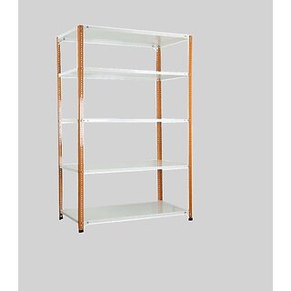                       Spacious Heavy Duty slotted Angle rack (Powder Coating) with Extra Fine Finishing (light Orange Cream colour)LUGGAGE RACK Dimension: 12X36X77 5 Shv (Color Orange angle ivoy shv ) Luggage Rack                                              
