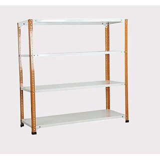                       Spacious Heavy Duty slotted Angle rack (Powder Coating) with Extra Fine Finishing (light Orange Cream colour)LUGGAGE RACK Dimension: 12X36X77 4 Shv (Color Orange angle ivoy shv ) Luggage Rack Luggage Rack                                              