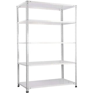                       Spacious Slotted Angle Rack CRC Sheet 5 Shelves Multipurpose High Grade Powder Coating Storage Racks - Color: White | Dimensions: (Size_12X36X71,  5Self) Luggage Rack Luggage Rack Luggage Rack Luggage Rack                                              