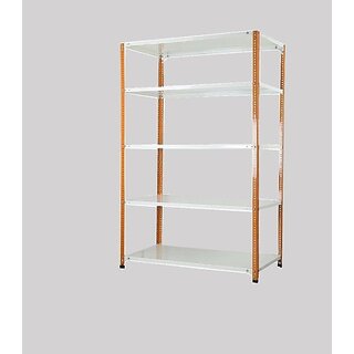                       Spacious Heavy Duty slotted Angle rack (Powder Coating) with Extra Fine Finishing (light Orange Cream colour)LUGGAGE RACK Dimension: 15X24X78 5 Shv (Color Orange angle ivoy shv ) Luggage Rack Luggage Rack                                              