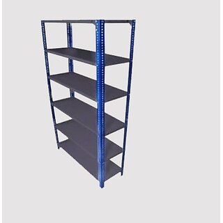                       Spacious Heavy Duty Luggage Rack with Extra weight capacity in per shelves 20gauge shv 14gauge Angle Dimension 18X36X48 6shv (Color Blue angle grey shv ). Luggage Rack                                              