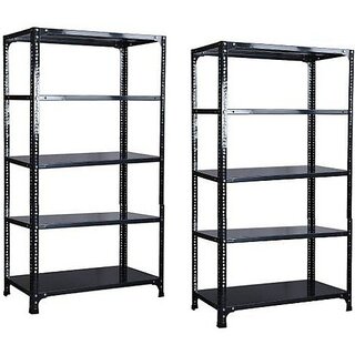                       Spacious Slotted Angle CRC Sheet 5 Shelves Multipurpose Storage Rack Dimension 12, X24, X48 Luggage Rack Pack of 2 Luggage Rack                                              