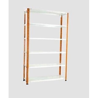                       Spacious Heavy Duty slotted Angle rack (Powder Coating) with Extra Fine Finishing (light Orange Cream colour)LUGGAGE RACK Dimension: 15X36X72 6 Shv (Color Orange angle ivoy shv ) Luggage Rack Luggage Rack                                              