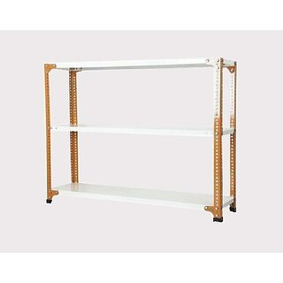                       Spacious Heavy Duty slotted Angle rack (Powder Coating) with Extra Fine Finishing (light Orange Cream colour)LUGGAGE RACK Dimension: 15X36X47 3 Shv (Color Orange angle ivoy shv ) Luggage Rack Luggage Rack                                              