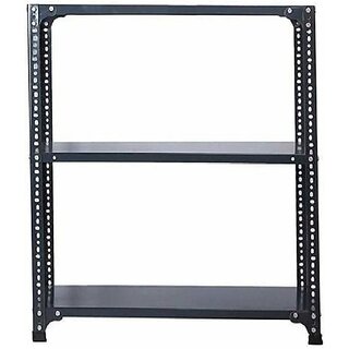                       Spacious 3 Shelf Multipurpose Slotted Angle Rack ,243635 ( Dagrey ) Luggage Rack 22 Gauge shelves & 14 Gauge Angle Luggage Rack Luggage Rack                                              