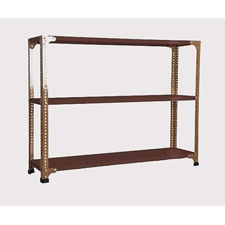                       Spacious Heavy-duty power Coating Rack size12X24X49 3 shv...Darkchocolate color Luggage Rack                                              