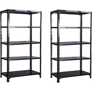                       Spacious Slotted Angle CRC Sheet 5 Shelves Multipurpose Luggage Rack Dimension 18, X36, X78,  (Pack of 2) Luggage Rack                                              