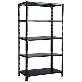                       Spacious CRC Sheet 5 Shelf Multipurpose Slotted Angle Rack , 122487 (Grey) Luggage Rack Luggage Rack                                              