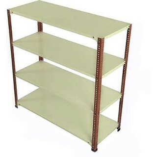                       Spacious CRC Sheet 4 Shelves Storage Rack Dimension 123636 (Brown/White) Luggage Rack Luggage Rack                                              