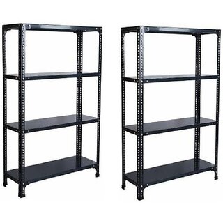                       Spacious Slotted Angle Rack CRC Sheet 4 Shelf Slotted Angle Rack Dimension12x36x60(Fresh Material Use),Luggage Rack Luggage Rack (SET OF 2) Luggage Rack                                              