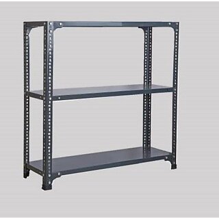                      Spacious Heavy Duty Luggage Rack with Extra weight capacity in per shelves 20gauge shv 14gauge Angle Dimension 18X36X35 3shv (Color Full Grey ). Luggage Rack Luggage Rack                                              