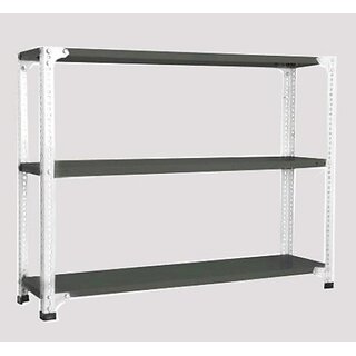 Spacious Heavy Duty Luggage Rack with Extra weight capacity in per shelves 20gauge shv 14gauge Angle Dimension 18X36X48 3shv (Color Grey and white ). Luggage Rack