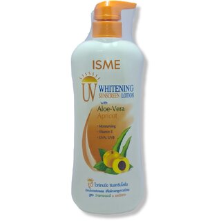                       Isme whitening sunscreen lotion with Aloe Vera and apricot 400ml                                              