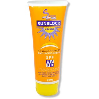 Soft Touch Sun Block Sun Screen Cream With Antiaging Formula And SPF UV 30 200g