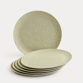 Red Butler Bamboo Fibre Dinner Plates - a set of 6 pieces  10-inch plates featuring a Stonewash design