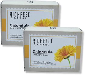 Richfeel Calendula Anti Acne Soap with Calendula Extracts 75g (Pack of 2)