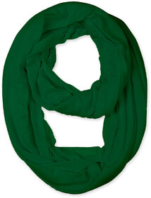Jourbees Women's Cotton Hosiery Infinity Around Loop Convertible Scarf/Scarves/Wraps (One Size, Green)