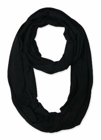 Jourbees Women's Cotton Hosiery Infinity Around Loop Convertible Scarf/Scarves/Wraps (One Size, Black)