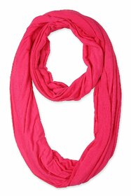 Jourbees Women's Cotton Hosiery Infinity Around Loop Convertible Scarf/Scarves/Wraps (One Size, Peach Pink)