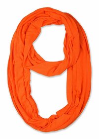 Jourbees Women's Cotton Hosiery Infinity Around Loop Convertible Scarf/Scarves/Wraps (One Size, Orange)