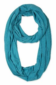 Jourbees Women's Cotton Hosiery Infinity Around Loop Convertible Scarf/Scarves/Wraps (One Size, Sky Blue)