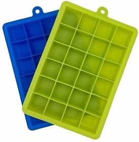 Anjil Soft Honeycomb Ice Cube Tray Silicone Ice Mould Easy Release Chocolate Mould Green, Blue Silicone Ice Cube Tray (Pack of2)