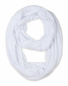 Jourbees Women's Cotton Hosiery Infinity Around Loop Convertible Scarf/Scarves/Wraps (One Size, White)
