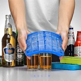 Anjil Blue Silicone Ice Cube Tray (Pack of2)