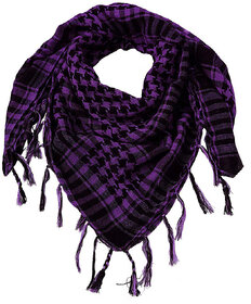 Jourbees Unisex Cotton Arab Keffiyeh Desert Shemagh Military Arafat Scarf/Scarves/Wrap (40 Inch, Purple)