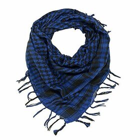 Jourbees Unisex Cotton Arab Keffiyeh Desert Shemagh Military Arafat Scarf/Scarves/Wrap (40 x 40 Inch, Blue)