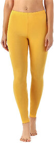 Jourbees Women's Cotton Soft Plain Summer Stretchy Ankle Length Leggings (One Size, Yellow)