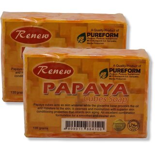                       Renew Papaya Cubes Soap 135g (Pack of 2)                                              