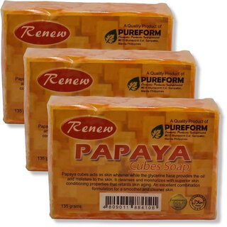                       Renew Papaya Cubes Soap 135g (Pack of 3)                                              