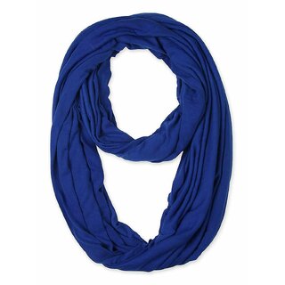 Jourbees Women's Cotton Hosiery Infinity Around Loop Convertible Scarf/Scarves/Wraps (One Size, Blue)