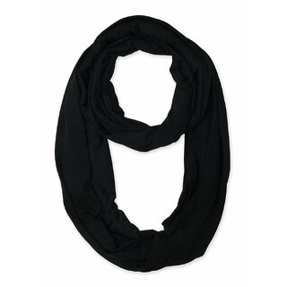 Jourbees Women's Cotton Hosiery Infinity Around Loop Convertible Scarf/Scarves/Wraps (One Size, Black)