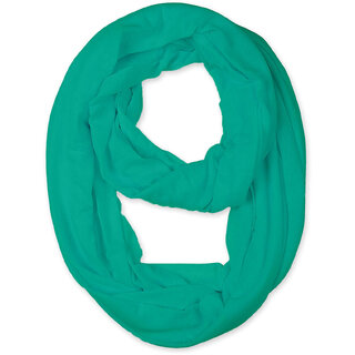 Jourbees Women's Cotton Hosiery Infinity Around Loop Convertible Scarf/Scarves/Wraps (One Size, Sea Green)