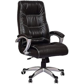                       Teena High Back Executive Revolving Office Chair (Leather, Black)                                              