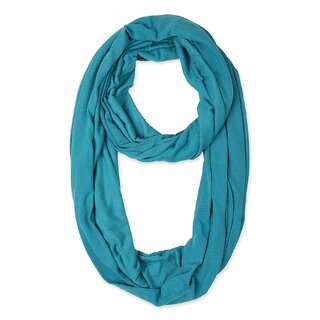 Jourbees Women's Cotton Hosiery Infinity Around Loop Convertible Scarf/Scarves/Wraps (One Size, Sky Blue)