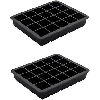 Anjil Black Silicone Ice Cube Tray (Pack of2)