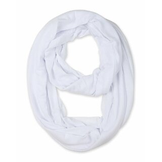 Jourbees Women's Cotton Hosiery Infinity Around Loop Convertible Scarf/Scarves/Wraps (One Size, White)