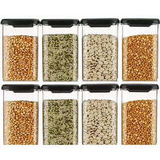                       Anjil Kitchen Container Set, Food Storage Container, Plastic Container, Storage Box,  - 1200 ml Plastic Grocery Container (Pack of 8, Multicolor)                                              
