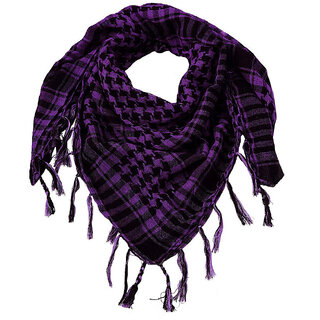 Jourbees Unisex Cotton Arab Keffiyeh Desert Shemagh Military Arafat Scarf/Scarves/Wrap (40 Inch, Purple)