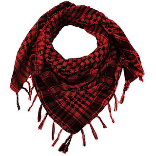 Jourbees Unisex Cotton Arab Keffiyeh Desert Shemagh Military Arafat Scarf/Scarves/Wrap (40 Inch, Red)