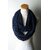 Jourbees Women's Cotton Hosiery Infinity Around Loop Convertible Scarf/Scarves/Wraps (One Size, Navy Blue)